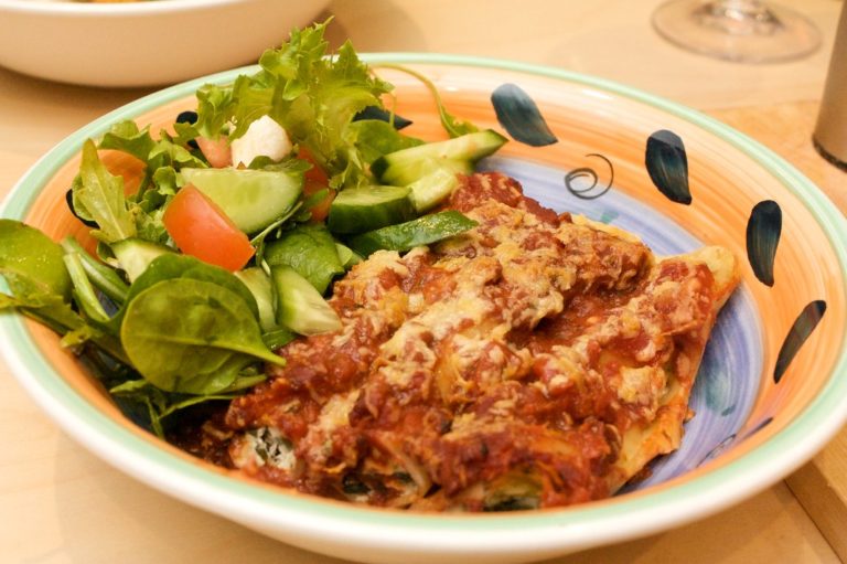 Canelones de espinaca